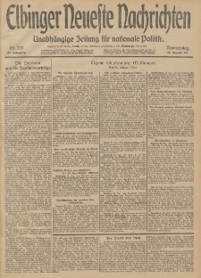 Elbinger Neueste Nachrichten, Nr. 228 Donnerstag 21 August 1913 65. Jahrgang