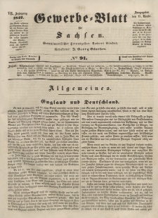 Gewerbe-Blatt für Sachsen. Jahrg. VII, 15. November, nr 91.