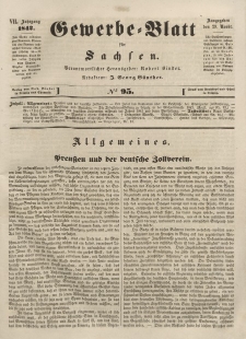 Gewerbe-Blatt für Sachsen. Jahrg. VII, 29. November, nr 95.