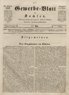 Gewerbe-Blatt für Sachsen. Jahrg. VII, 9. Dezember, nr 98.