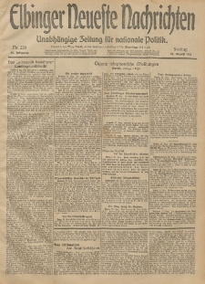 Elbinger Neueste Nachrichten, Nr. 229 Freitag 22 August 1913 65. Jahrgang