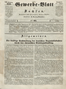 Gewerbe-Blatt für Sachsen. Jahrg. VIII, 1. August, nr 61.
