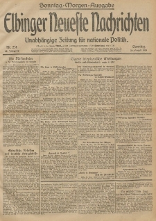 Elbinger Neueste Nachrichten, Nr. 231 Sonntag 24 August 1913 65. Jahrgang