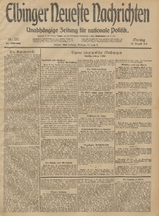 Elbinger Neueste Nachrichten, Nr. 232 Montag 25 August 1913 65. Jahrgang