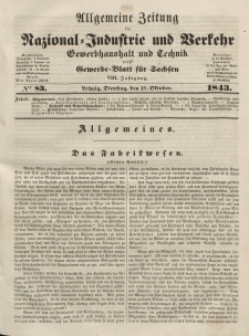 Gewerbe-Blatt für Sachsen. Jahrg. VIII, Dienstag, 17. Oktober, nr 83.