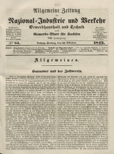 Gewerbe-Blatt für Sachsen. Jahrg. VIII, Freitag, 20. Oktober, nr 84.