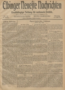 Elbinger Neueste Nachrichten, Nr. 233 Dienstag 26 August 1913 65. Jahrgang