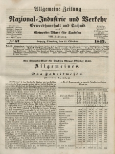 Gewerbe-Blatt für Sachsen. Jahrg. VIII, Dienstag, 31. Oktober, nr 87.
