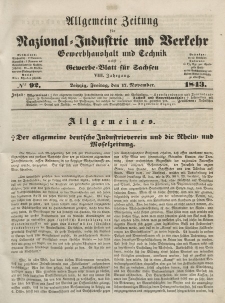 Gewerbe-Blatt für Sachsen. Jahrg. VIII, Freitag, 17. November, nr 92.