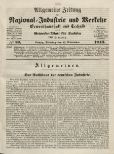 Gewerbe-Blatt für Sachsen. Jahrg. VIII, Dienstag, 21. November, nr 93.