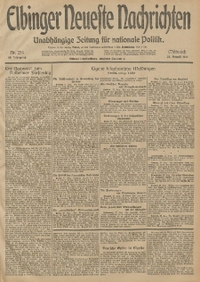 Elbinger Neueste Nachrichten, Nr. 234 Mittwoch 27 August 1913 65. Jahrgang