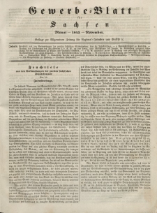 Gewerbe-Blatt für Sachsen. Jahrg. VIII, November (Beilage)