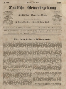 Deutsche Gewerbezeitung und Sächsisches Gewerbeblatt, Jahrg. X. Dienstag, 29. Juli, nr 60.