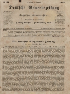 Deutsche Gewerbezeitung und Sächsisches Gewerbeblatt, Jahrg. X. Freitag, 1. August, nr 61.