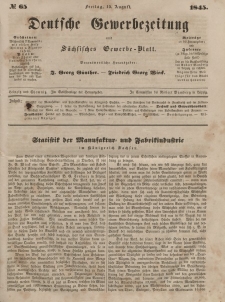 Deutsche Gewerbezeitung und Sächsisches Gewerbeblatt, Jahrg. X. Freitag, 15. August, nr 65.
