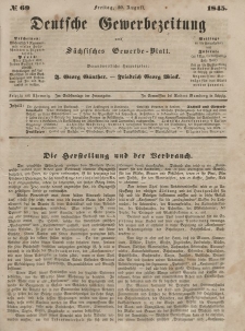 Deutsche Gewerbezeitung und Sächsisches Gewerbeblatt, Jahrg. X. Freitag, 29. August, nr 69.