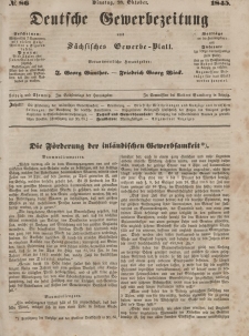 Deutsche Gewerbezeitung und Sächsisches Gewerbeblatt, Jahrg. X. Dienstag, 28. Oktober, nr 86.