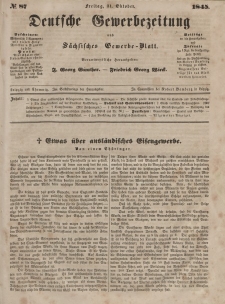 Deutsche Gewerbezeitung und Sächsisches Gewerbeblatt, Jahrg. X. Freitag, 31. Oktober, nr 87.