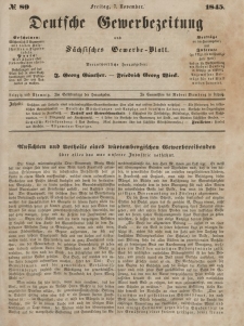 Deutsche Gewerbezeitung und Sächsisches Gewerbeblatt, Jahrg. X. Freitag, 7. November, nr 89.