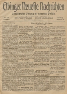 Elbinger Neueste Nachrichten, Nr. 239 Montag 1 September 1913 65. Jahrgang