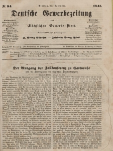 Deutsche Gewerbezeitung und Sächsisches Gewerbeblatt, Jahrg. X. Dienstag, 25. November, nr 94.