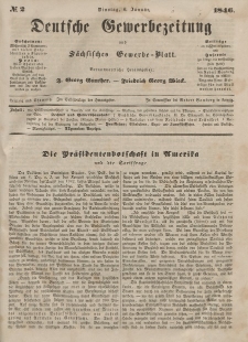 Deutsche Gewerbezeitung und Sächsisches Gewerbeblatt, 1846, Jahrg. XI, nr 2.