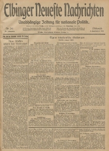 Elbinger Neueste Nachrichten, Nr. 241 Mittwoch 3 September 1913 65. Jahrgang