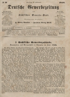 Deutsche Gewerbezeitung und Sächsisches Gewerbeblatt, 1846, Jahrg. XI, nr 11.
