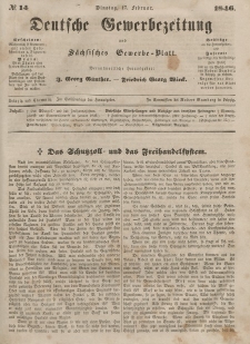 Deutsche Gewerbezeitung und Sächsisches Gewerbeblatt, 1846, Jahrg. XI, nr 14.