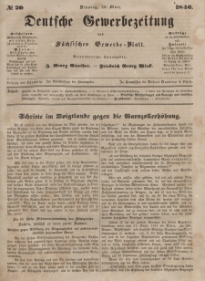Deutsche Gewerbezeitung und Sächsisches Gewerbeblatt, 1846, Jahrg. XI, nr 20.