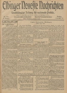 Elbinger Neueste Nachrichten, Nr. 243 Freitag 5 September 1913 65. Jahrgang
