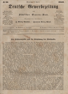 Deutsche Gewerbezeitung und Sächsisches Gewerbeblatt, 1846, Jahrg. XI, nr 28.