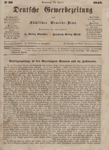 Deutsche Gewerbezeitung und Sächsisches Gewerbeblatt, 1846, Jahrg. XI, nr 30.