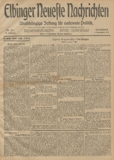 Elbinger Neueste Nachrichten, Nr. 244 Sonnabend 6 September 1913 65. Jahrgang