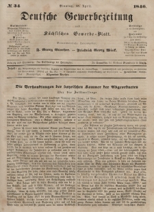 Deutsche Gewerbezeitung und Sächsisches Gewerbeblatt, 1846, Jahrg. XI, nr 34.