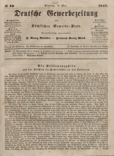 Deutsche Gewerbezeitung und Sächsisches Gewerbeblatt, 1846, Jahrg. XI, nr 40.