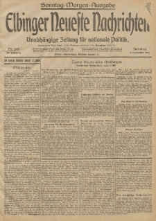 Elbinger Neueste Nachrichten, Nr. 245 Sonntag 7 September 1913 65. Jahrgang