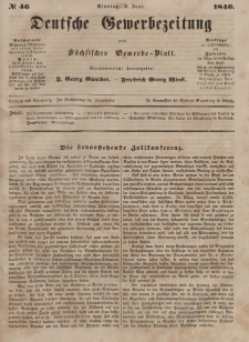 Deutsche Gewerbezeitung und Sächsisches Gewerbeblatt, 1846, Jahrg. XI, nr 46.