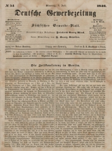 Deutsche Gewerbezeitung und Sächsisches Gewerbeblatt, Jahrg. XI. Freitag, 7. Juli, nr 54.