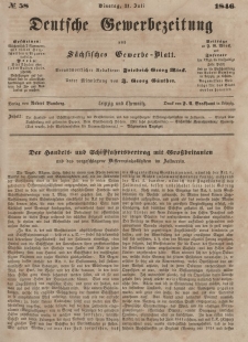 Deutsche Gewerbezeitung und Sächsisches Gewerbeblatt, Jahrg. XI. Dienstag, 21. Juli, nr 58.