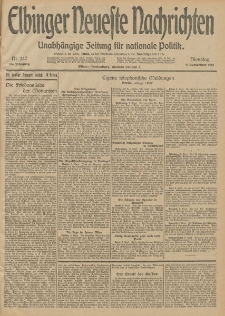 Elbinger Neueste Nachrichten, Nr. 247 Dienstag 9 September 1913 65. Jahrgang