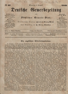 Deutsche Gewerbezeitung und Sächsisches Gewerbeblatt, Jahrg. XI. Dienstag, 4. August, nr 62.