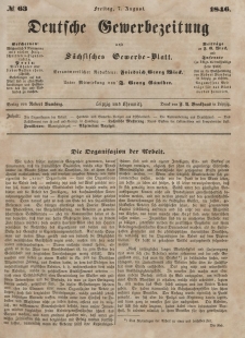 Deutsche Gewerbezeitung und Sächsisches Gewerbeblatt, Jahrg. XI. Freitag, 7. August, nr 63.