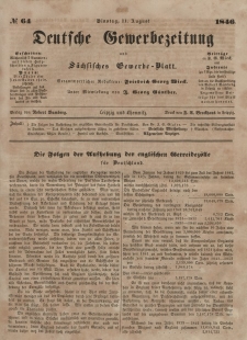 Deutsche Gewerbezeitung und Sächsisches Gewerbeblatt, Jahrg. XI. Dienstag, 11. August, nr 64.