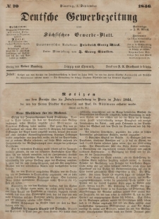 Deutsche Gewerbezeitung und Sächsisches Gewerbeblatt, Jahrg. XI. Dienstag, 1. September, nr 70.