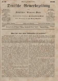 Deutsche Gewerbezeitung und Sächsisches Gewerbeblatt, Jahrg. XI. Dienstag, 8. September, nr 72.