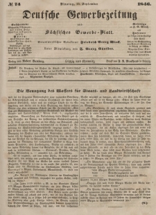 Deutsche Gewerbezeitung und Sächsisches Gewerbeblatt, Jahrg. XI. Dienstag, 15. September, nr 74.