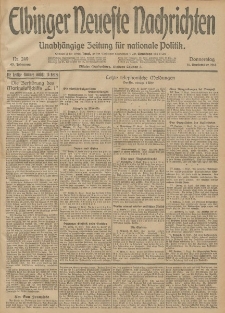 Elbinger Neueste Nachrichten, Nr. 249 Donnerstag 11 September 1913 65. Jahrgang