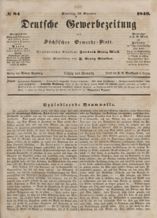 Deutsche Gewerbezeitung und Sächsisches Gewerbeblatt, Jahrg. XI. Dienstag, 20. Oktober, nr 84.