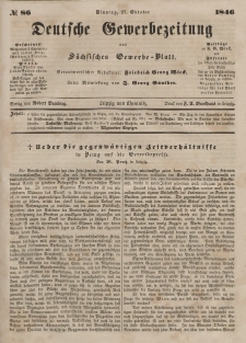 Deutsche Gewerbezeitung und Sächsisches Gewerbeblatt, Jahrg. XI. Dienstag, 27. Oktober, nr 86.